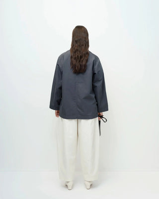 Mijeong Park Linen Work Jacket - Blue Gray