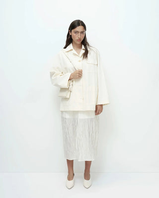 Mijeong Park Crinkled Midi Skirt - Ivory