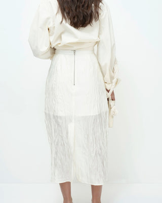 Mijeong Park Crinkled Midi Skirt - Ivory