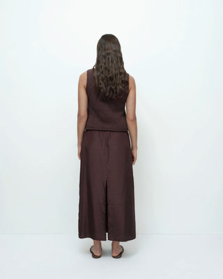 Mijeong Park Boat Neck Knit Tank - Dark Brown