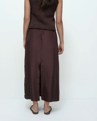 Mijeong Park Drawstring Midi Skirt - Dark Brown