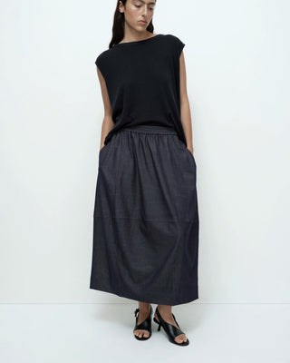 Mijeong Park Drape Back Knit Top - Navy