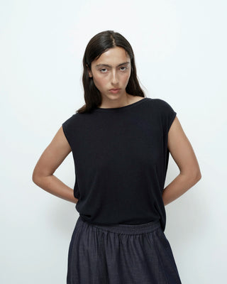 Mijeong Park Drape Back Knit Top - Navy