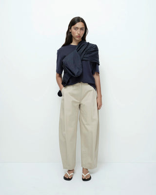Mijeong Park Cotton Barrel-Leg Pants - Beige