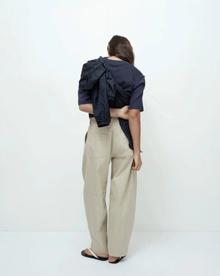 Mijeong Park Cotton Barrel-Leg Pants - Beige