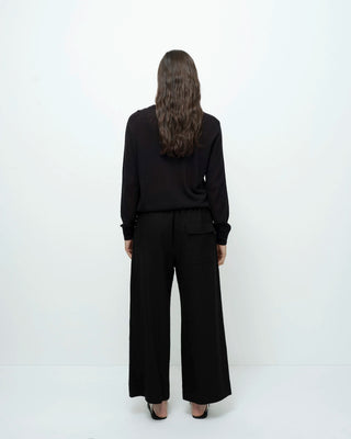 Mijeong Park Semi Sheer Linen Blend Knit Top - Black
