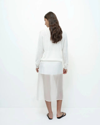 Mijeong Park Semi Sheer Linen Blend Knit Top - White