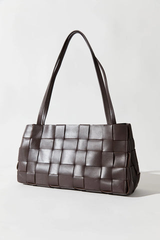 St. Agni Slim Woven Tote - Chocolate