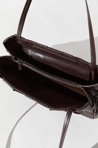 St. Agni Slim Woven Tote - Chocolate
