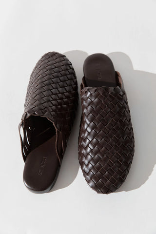 St. Agni Bunto Woven Slides - Chocolate