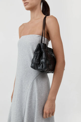 St. Agni Slim Woven Tote - Black