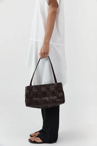St. Agni Slim Woven Tote - Chocolate