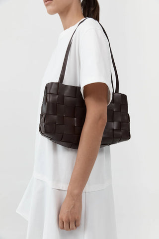 St. Agni Slim Woven Tote - Chocolate