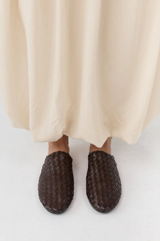 St. Agni Bunto Woven Slides - Chocolate