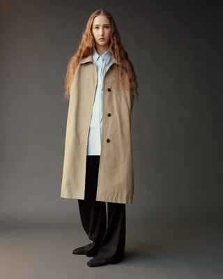 Mijeong Park Single-Breasted Trench Coat in Beige