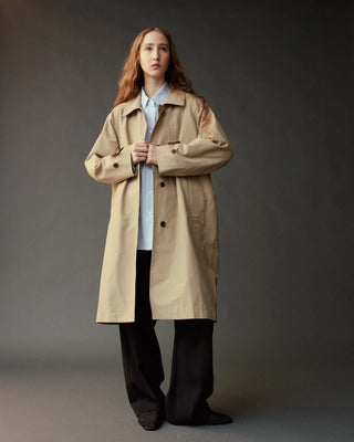 Mijeong Park Single-Breasted Trench Coat in Beige