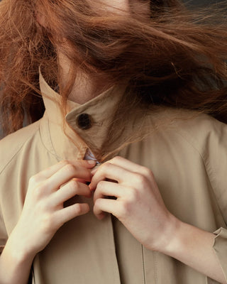 Mijeong Park Single-Breasted Trench Coat in Beige