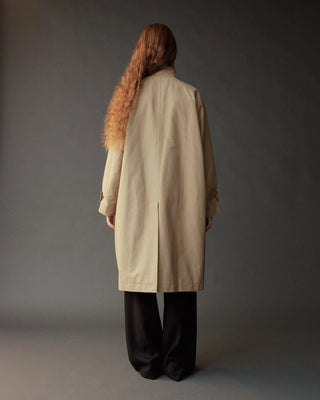 Mijeong Park Single-Breasted Trench Coat in Beige