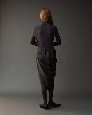 Mijeong Park Roll Neck Jersey Top in Graphite