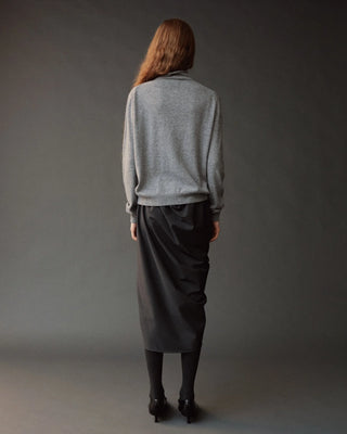 Mijeong Park Mock Neck Cardigan in Gray