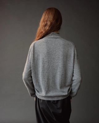 Mijeong Park Mock Neck Cardigan in Gray