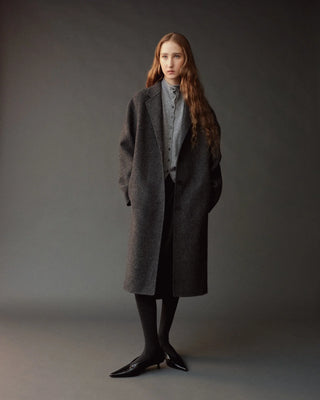 Mijeong Park Mock Neck Cardigan in Gray