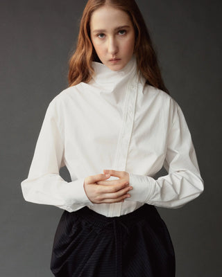 Mijeong Park Asymmetric Cotton Shirt in White