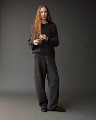 Mijeong Park Oversized Crew Neck Sweater in Charcoal