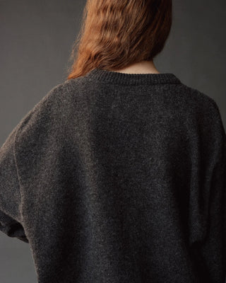 Mijeong Park Oversized Crew Neck Sweater in Charcoal