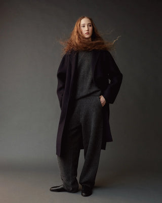 Mijeong Park Oversized Crew Neck Sweater in Charcoal