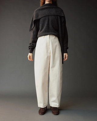 Mijeong Park Wool Blend Knit Shawl in Charcoal