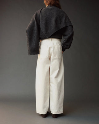 Mijeong Park Wool Blend Knit Shawl in Charcoal