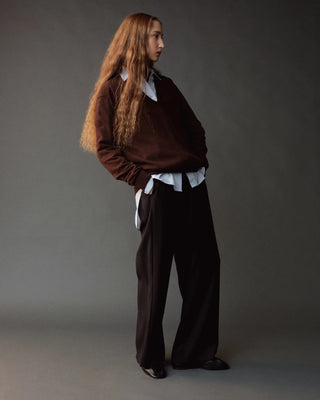 Mijeong Park Cashmere Blend V-Neck Knit in Brown