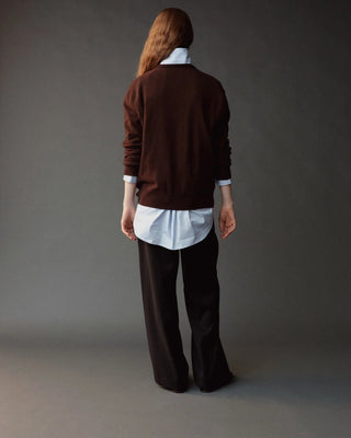 Mijeong Park Cashmere Blend V-Neck Knit in Brown