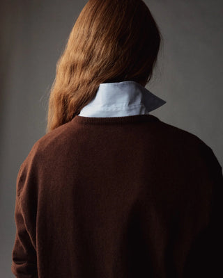 Mijeong Park Cashmere Blend V-Neck Knit in Brown