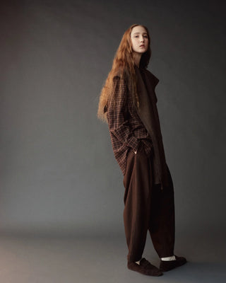 Mijeong Park Wool Blend Knit Shawl in Light Brown