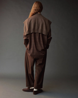 Mijeong Park Wool Blend Knit Shawl in Light Brown