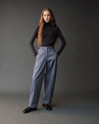 Mijeong Park Roll Neck Jersey Top in Graphite