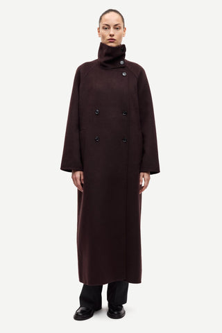 Samsoe Sahanne Coat in Black Coffee