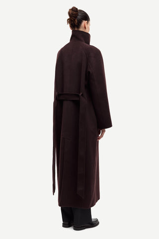 Samsoe Sahanne Coat in Black Coffee