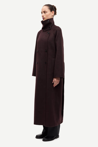 Samsoe Sahanne Coat in Black Coffee