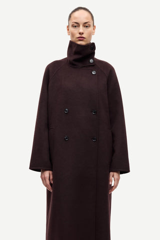 Samsoe Sahanne Coat in Black Coffee