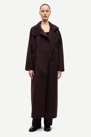 Samsoe Sahanne Coat in Black Coffee