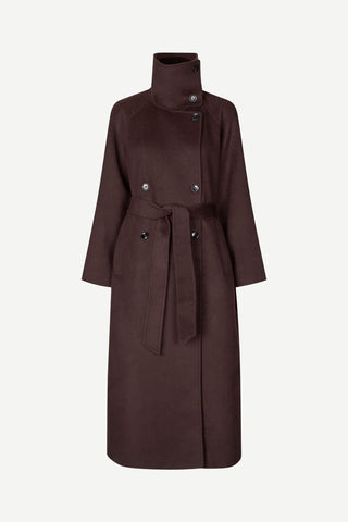 Samsoe Sahanne Coat in Black Coffee