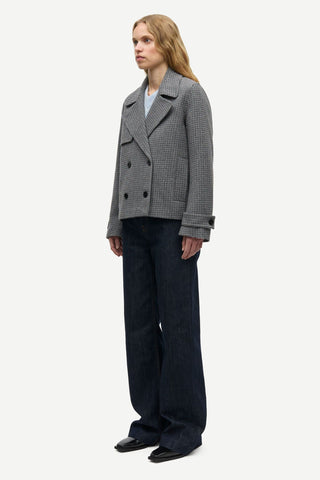 Samsoe Samarta Jacket in Grey Mel Check