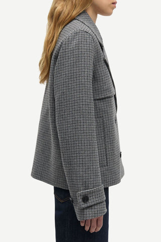 Samsoe Samarta Jacket in Grey Mel Check