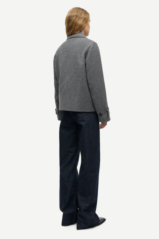 Samsoe Samarta Jacket in Grey Mel Check