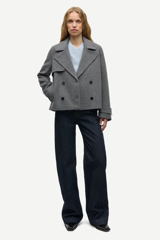 Samsoe Samarta Jacket in Grey Mel Check