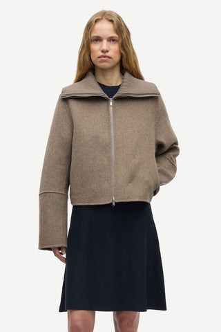 Samsoe Sacleo Jacket in Lead Gray Mel