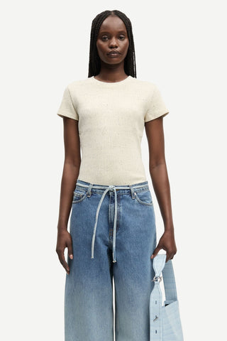 Samsoe Sanell T-Shirt - Egret Melange